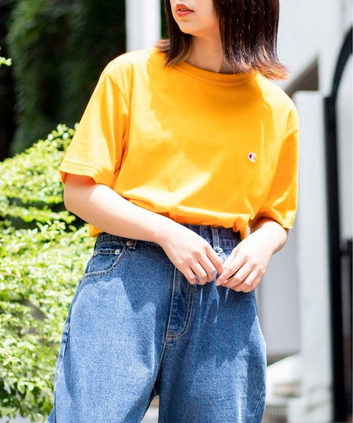 Champion(チャンピオン)の「WEGO/【一部店舗限定】Champion チャンピオン 刺繍半袖Tシャツ(Tシャツ/カットソー・メンズ・ホワイト/ブラック/ネイビー/レッド/ライム/イエロー/オートミール/杢グレー/ダークグリーン/ターコイズブルー/ライトイエロー/オレンジ系その他/ブラウン・SMALL/MEDIUM/LARGE/X-LARGE)」の10枚目の写真