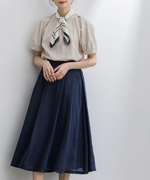 裏地付きシフォンフレアスカート