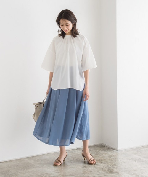 シフォンフレアスカート裏地付き