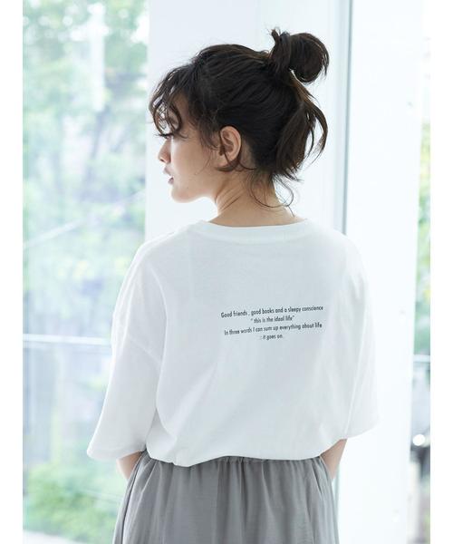 AMERICAN HOLIC（アメリカンホリック）の「バックロゴBIGカットプルオーバー1（Tシャツ/カットソー・レディース・オフホワイト/ブラック・FREE）」の3枚目の写真