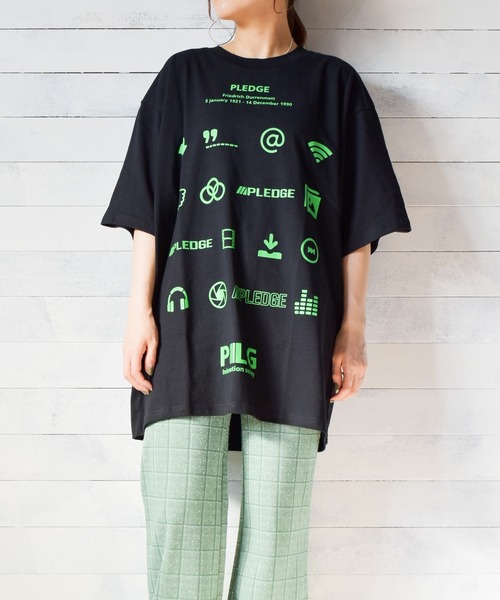 Pledge（プレッジ）の「『pledge』ビッグシルエット　バックプリントＴシャツ（Tシャツ/カットソー・レディース・ホワイト系その他/ブラック系その他/ホワイト系その他2/ホワイト系その他3/ホワイト系その他4/ホワイト系その他5/ホワイト系その他6/ブラック系その他2/ブラック系その他3/ブラック系その他4/ブラック系その他5/ブラック系その他6・LARGE/MEDIUM）」の12枚目の写真