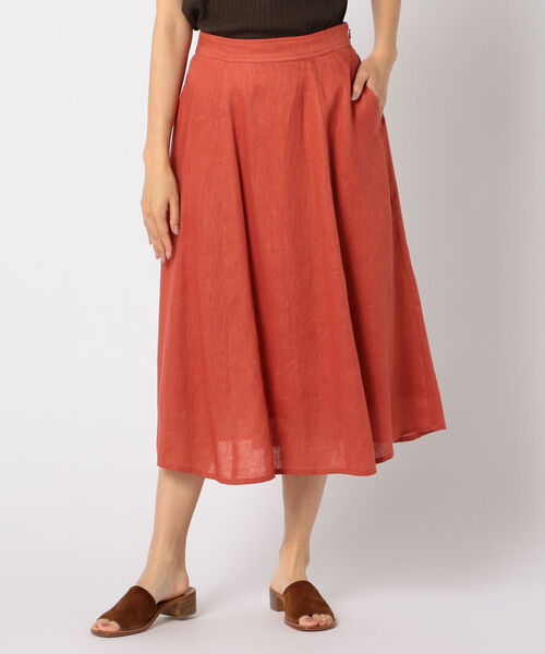 fredy repit(フレディレピ)の「リネンフレアスカート(スカート・レディース・レンガ/アイボリー/オリーブ・36/38)」の4枚目の写真
