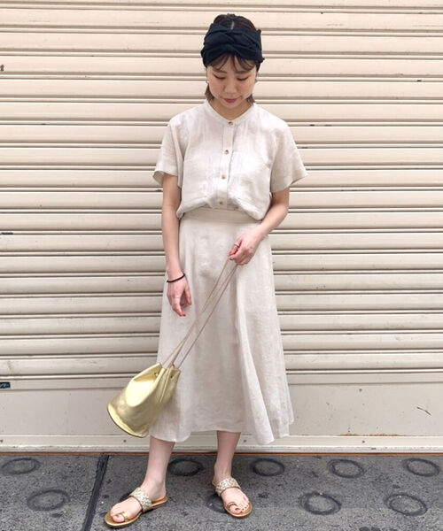 fredy repit(フレディレピ)の「リネンフレアスカート(スカート・レディース・レンガ/アイボリー/オリーブ・36/38)」の19枚目の写真