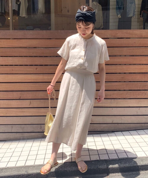 fredy repit(フレディレピ)の「リネンフレアスカート(スカート・レディース・レンガ/アイボリー/オリーブ・36/38)」の20枚目の写真