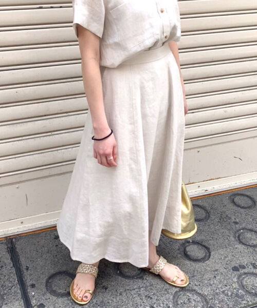 fredy repit(フレディレピ)の「リネンフレアスカート(スカート・レディース・レンガ/アイボリー/オリーブ・36/38)」の21枚目の写真
