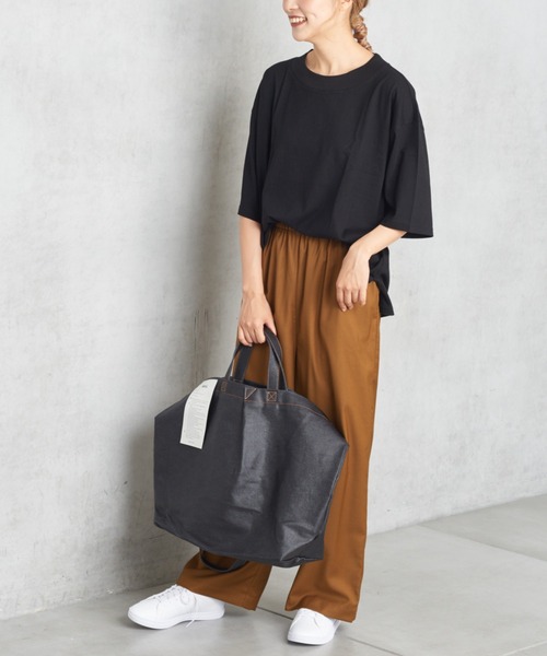 PUAL CE CIN（ピュアルセシン）の「ゆるっとボトム新型ワイド（その他パンツ・レディース・オリーブ/ベージュ/ブラック/チャコール・FREE）」の16枚目の写真