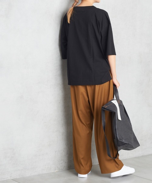 PUAL CE CIN（ピュアルセシン）の「ゆるっとボトム新型ワイド（その他パンツ・レディース・オリーブ/ベージュ/ブラック/チャコール・FREE）」の14枚目の写真