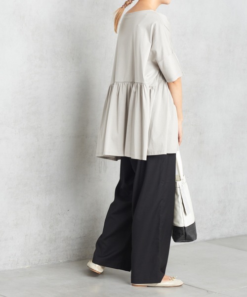 PUAL CE CIN（ピュアルセシン）の「ゆるっとボトム新型ワイド（その他パンツ・レディース・オリーブ/ベージュ/ブラック/チャコール・FREE）」の20枚目の写真