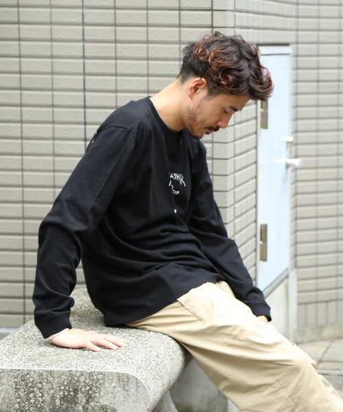 Mark Gonzales(マーク・ゴンザレス)の「GONZ LONG SLEEVE T-SHIRTS/スラッシャー 長袖 ロンT マークゴンザレス バックプリント(Tシャツ/カットソー・メンズ・ネイビー/ホワイト×ブラック/ブラック×ホワイト/バーガンディー/サンドベージュ/アッシュグレー・SMALL/MEDIUM/LARGE/X-LARGE/XX-LARGE)」の18枚目の写真