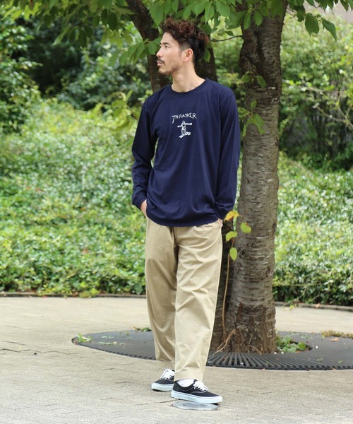 Mark Gonzales(マーク・ゴンザレス)の「GONZ LONG SLEEVE T-SHIRTS/スラッシャー 長袖 ロンT マークゴンザレス バックプリント(Tシャツ/カットソー・メンズ・ネイビー/ホワイト×ブラック/ブラック×ホワイト/バーガンディー/サンドベージュ/アッシュグレー・SMALL/MEDIUM/LARGE/X-LARGE/XX-LARGE)」の22枚目の写真