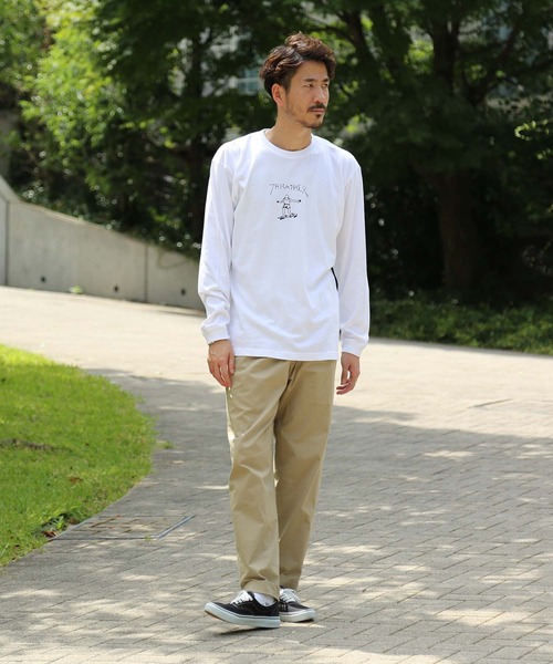 Mark Gonzales(マーク・ゴンザレス)の「GONZ LONG SLEEVE T-SHIRTS/スラッシャー 長袖 ロンT マークゴンザレス バックプリント(Tシャツ/カットソー・メンズ・ネイビー/ホワイト×ブラック/ブラック×ホワイト/バーガンディー/サンドベージュ/アッシュグレー・SMALL/MEDIUM/LARGE/X-LARGE/XX-LARGE)」の8枚目の写真