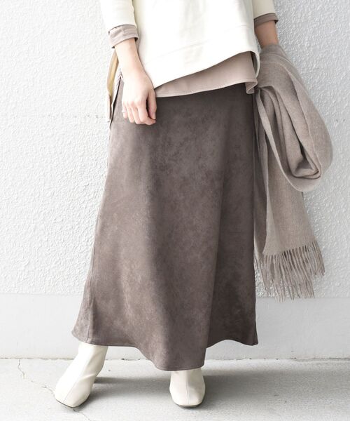 SHIPS（シップス）の「〈手洗い可能〉カラーフェイクスエードスカート（スカート・レディース・ベビーピンク/ベージュ/ブラウン/ライトグリーン・38/36）」の8枚目の写真