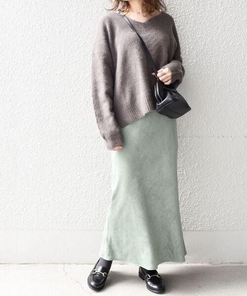 SHIPS（シップス）の「〈手洗い可能〉カラーフェイクスエードスカート（スカート・レディース・ベビーピンク/ベージュ/ブラウン/ライトグリーン・38/36）」の18枚目の写真