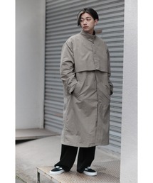 CREARE -LINO- | 【2021春夏】スタンド衿オーバーサイズレイヤードコート(ステンカラーコート)