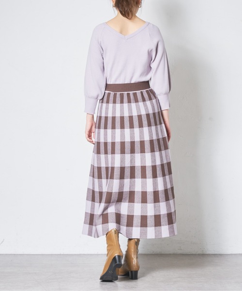クチュール・ニット 春夏 3, 4, 5.6, 7 セット セール】春色チェックジャガード2WAYニットワンピース