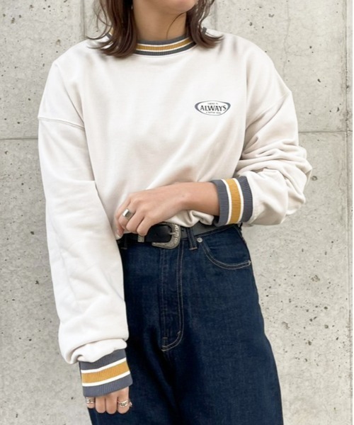 apres jour（アプレジュール）の「カラーリブスウェット【ZOZOTOWN限定アイテム】（スウェット・レディース・ブラック/その他/アイボリー・フリー/X-LARGE）」の4枚目の写真