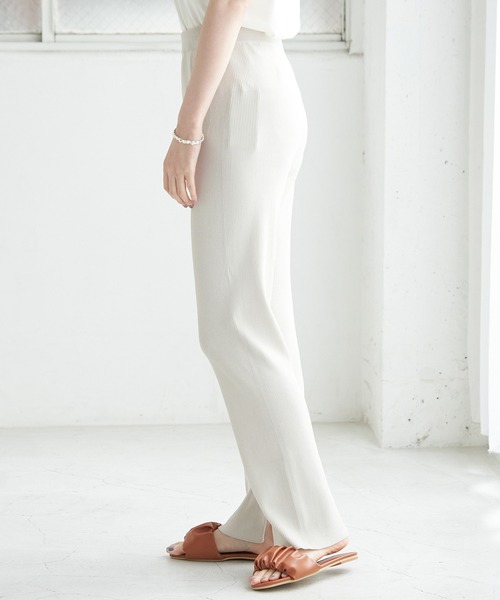 ROPE' PICNIC(ロペピクニック)の「【UVカット】【セットアップ対応】リブスリットニットパンツ(その他パンツ・レディース・ブラック/マスタード/グレー系その他・38/36)」の16枚目の写真