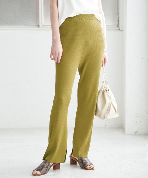 ROPE' PICNIC(ロペピクニック)の「【UVカット】【セットアップ対応】リブスリットニットパンツ(その他パンツ・レディース・ブラック/マスタード/グレー系その他・38/36)」の21枚目の写真