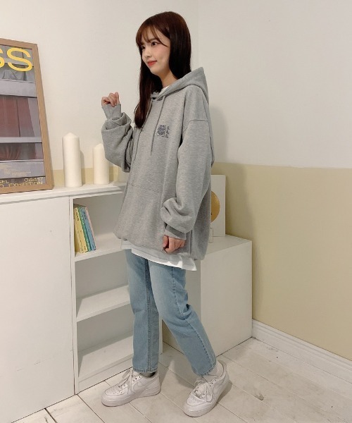 ONA(オーエヌエー)の「『ONA/オーエヌエー』2ND EARTH BASEMENT PRINTING HOODIE/韓国ブランド ユニセックス アース ベースメント プリント フーディー プルオーバーパーカー(パーカー・メンズ・ブラック/グレー・FREE)」の14枚目の写真