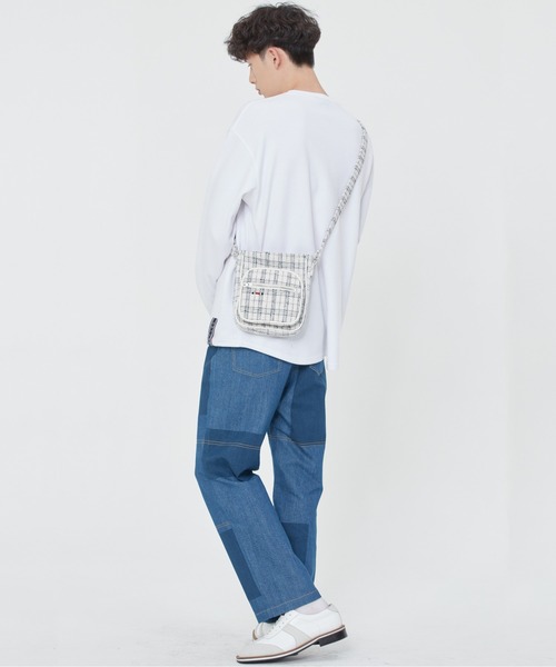 ROMANTIC CROWN（ロマンティッククラウン）の「【ROMANTIC CROWN】TWEED SLING BAG / ロマンティッククラウン ツイード スリング ショルダー バッグ（ショルダーバッグ・メンズ・オートミール/ネイビー・FREE）」の4枚目の写真