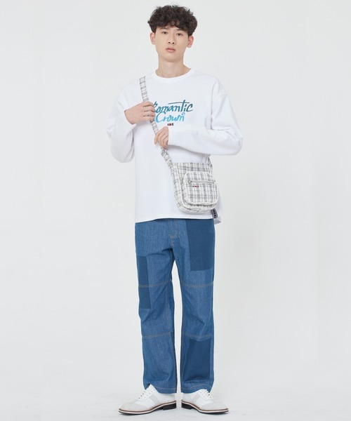 ROMANTIC CROWN（ロマンティッククラウン）の「【ROMANTIC CROWN】TWEED SLING BAG / ロマンティッククラウン ツイード スリング ショルダー バッグ（ショルダーバッグ・メンズ・オートミール/ネイビー・FREE）」の3枚目の写真