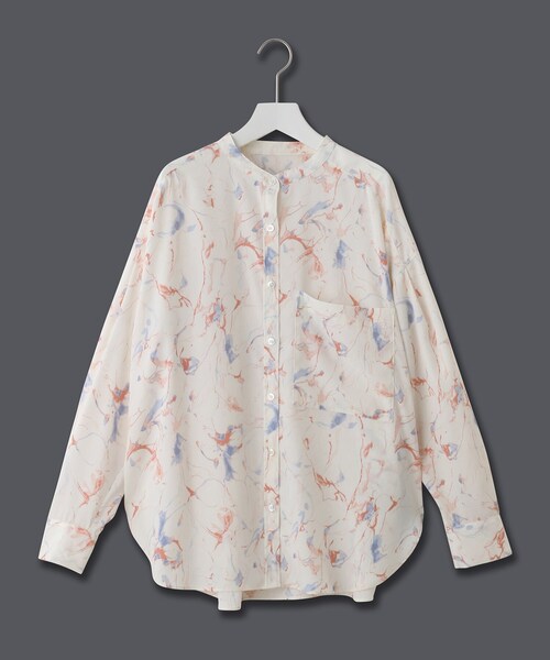 JET（ジェット）の「◆【ウォッシャブル】マーブルスタンドカラーシャツ（シャツ/ブラウス・レディース・ピンク系その他/ベージュ系・04）」の3枚目の写真