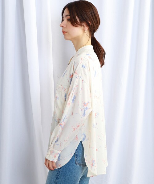 JET（ジェット）の「◆【ウォッシャブル】マーブルスタンドカラーシャツ（シャツ/ブラウス・レディース・ピンク系その他/ベージュ系・04）」の6枚目の写真