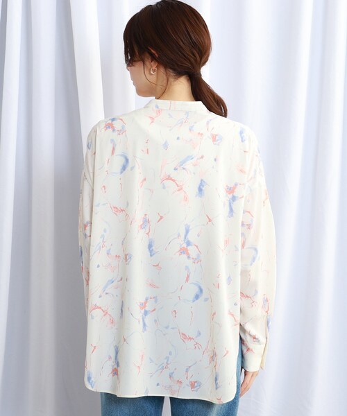 JET（ジェット）の「◆【ウォッシャブル】マーブルスタンドカラーシャツ（シャツ/ブラウス・レディース・ピンク系その他/ベージュ系・04）」の7枚目の写真
