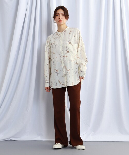 JET（ジェット）の「◆【ウォッシャブル】マーブルスタンドカラーシャツ（シャツ/ブラウス・レディース・ピンク系その他/ベージュ系・04）」の12枚目の写真