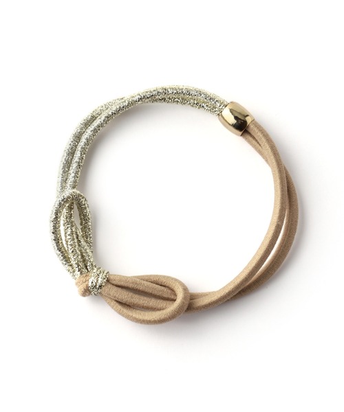 ANEMONE(アネモネ)の「バイカラーのラメリボンヘアゴム(ヘアゴム・レディース・グリーン/グレー/ベージュ/ピンク・FREE)」の10枚目の写真