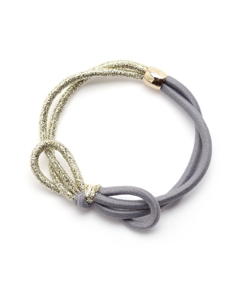 ANEMONE(アネモネ)の「バイカラーのラメリボンヘアゴム(ヘアゴム・レディース・グリーン/グレー/ベージュ/ピンク・FREE)」の9枚目の写真