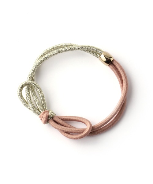 ANEMONE(アネモネ)の「バイカラーのラメリボンヘアゴム(ヘアゴム・レディース・グリーン/グレー/ベージュ/ピンク・FREE)」の8枚目の写真