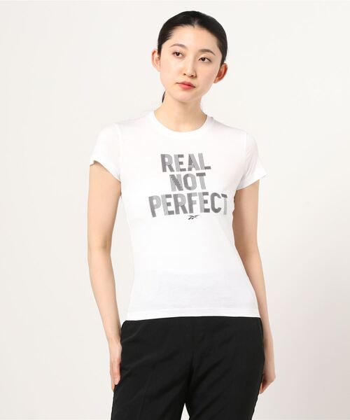 Reebok（リーボック）の「トレーニング エッセンシャルズ グラフィック Tシャツ / Training Essentials Graphic Tee（Tシャツ/カットソー・レディース・ホワイト/ピンク・SMALL/MEDIUM/LARGE/X-LARGE/X-SMALL）」の5枚目の写真
