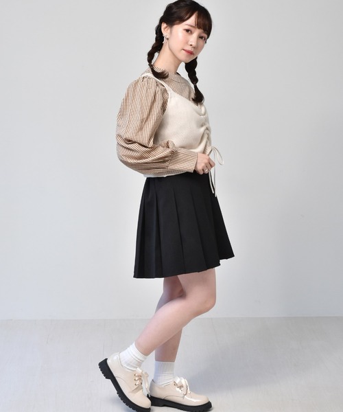 ems excite（エムズエキサイト）の「【セットアイテム】シャーリングニットビスチェSET（その他トップス・レディース・ブルー/アイボリー/イエロー・FREE）」の7枚目の写真