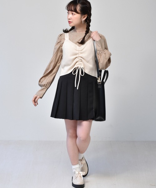 ems excite（エムズエキサイト）の「【セットアイテム】シャーリングニットビスチェSET（その他トップス・レディース・ブルー/アイボリー/イエロー・FREE）」の8枚目の写真