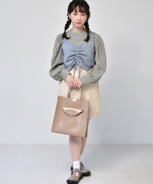 ems excite（エムズエキサイト）の「【セットアイテム】シャーリングニットビスチェSET（その他トップス・レディース・ブルー/アイボリー/イエロー・FREE）」の10枚目の写真