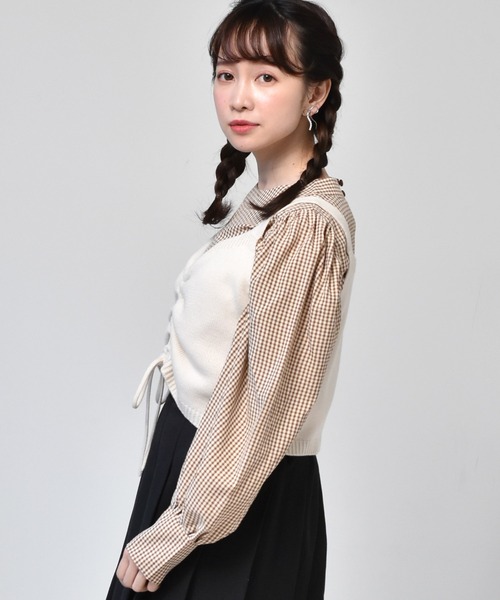 ems excite（エムズエキサイト）の「【セットアイテム】シャーリングニットビスチェSET（その他トップス・レディース・ブルー/アイボリー/イエロー・FREE）」の13枚目の写真