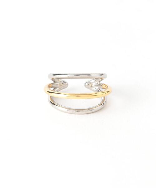 green label relaxing（グリーンレーベルリラクシング）の「SC カラーコンビ GD/SV 2WAY イヤーカフ リング（リング・レディース・ゴールド・FREE）」の5枚目の写真