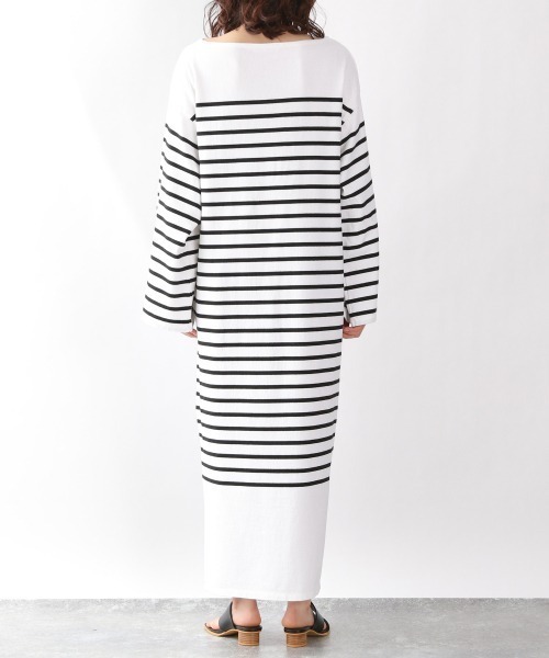 yuw（ユウ）の「パネルボーダーワンピース　943451（ワンピース・レディース・オレンジ系その他/ホワイト系その他/ブルー系その他・FREE）」の6枚目の写真