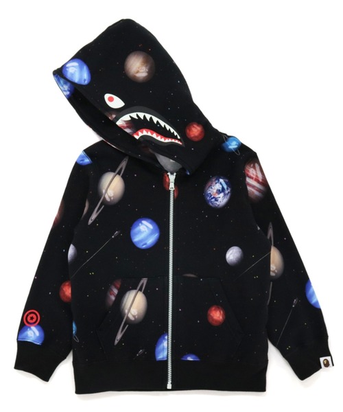 A bathing ape シャークパーカー 流星 Mサイズ A BATHING APE(アベイシングエイプ)の「BAPE GALAXY SHARK ZIP