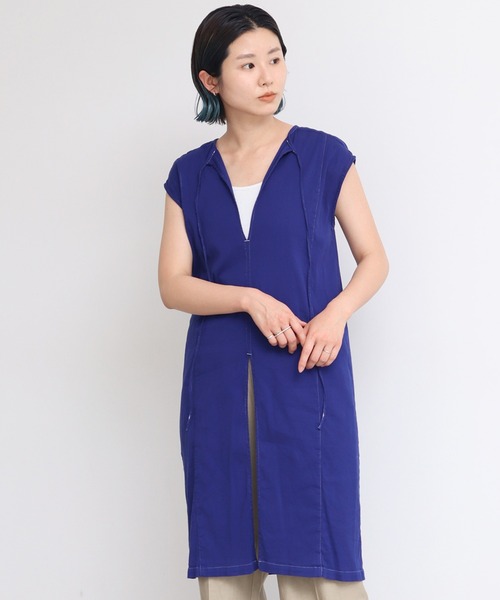 cardo fabrica（カルドファブリカ）の「.._近江ちぢみノースリプルオーバー（シャツ/ブラウス・レディース・ホワイト/イエロー/ブルー/ライトピンク・FREE）」の3枚目の写真