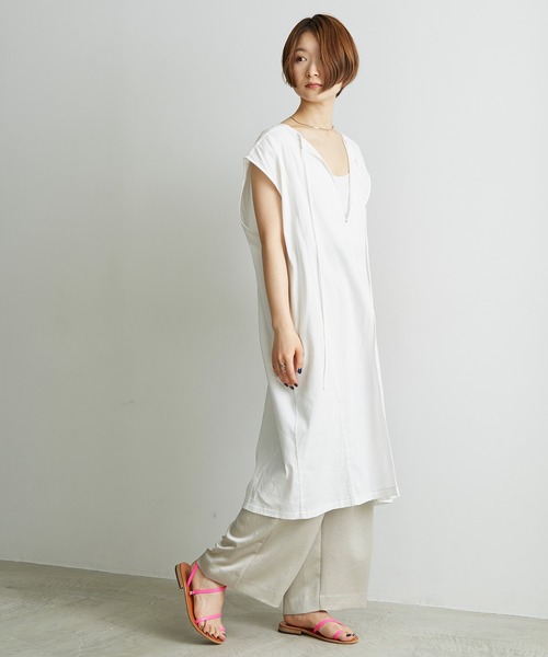 cardo fabrica（カルドファブリカ）の「.._近江ちぢみノースリプルオーバー（シャツ/ブラウス・レディース・ホワイト/イエロー/ブルー/ライトピンク・FREE）」の13枚目の写真