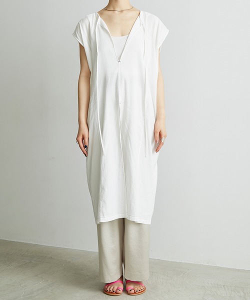 cardo fabrica（カルドファブリカ）の「.._近江ちぢみノースリプルオーバー（シャツ/ブラウス・レディース・ホワイト/イエロー/ブルー/ライトピンク・FREE）」の11枚目の写真