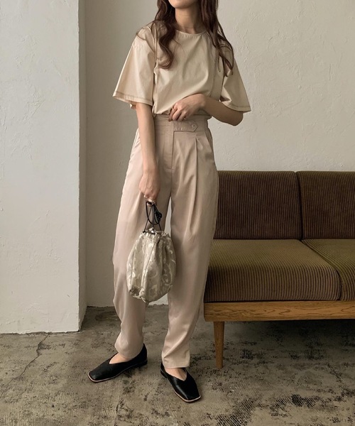 Amiur（エミレ）の「color stitch t shirt（Tシャツ/カットソー・レディース・ベージュ/アイボリー・FREE）」の11枚目の写真