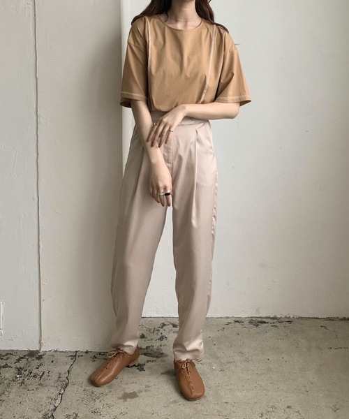 Amiur（エミレ）の「color stitch t shirt（Tシャツ/カットソー・レディース・ベージュ/アイボリー・FREE）」の19枚目の写真