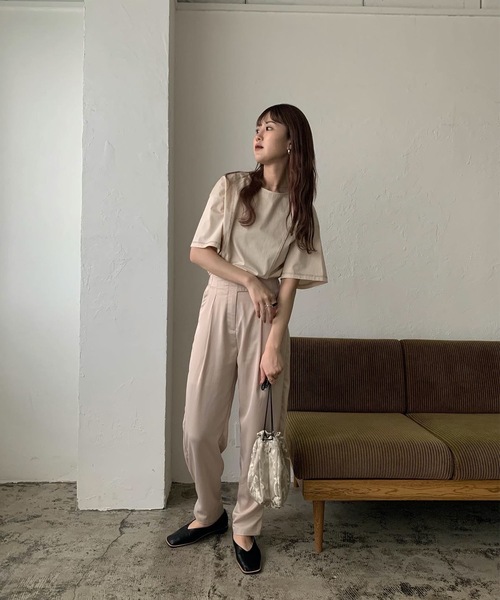 Amiur（エミレ）の「color stitch t shirt（Tシャツ/カットソー・レディース・ベージュ/アイボリー・FREE）」の3枚目の写真