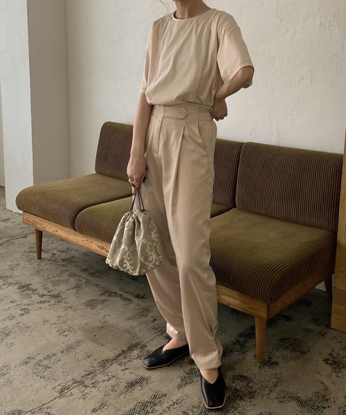 Amiur（エミレ）の「color stitch t shirt（Tシャツ/カットソー・レディース・ベージュ/アイボリー・FREE）」の15枚目の写真