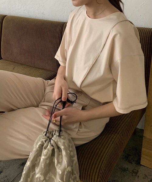 Amiur（エミレ）の「color stitch t shirt（Tシャツ/カットソー・レディース・ベージュ/アイボリー・FREE）」の22枚目の写真