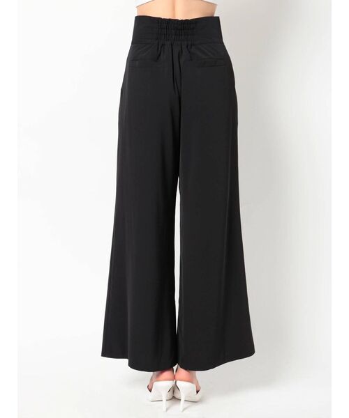 GYDA（ジェイダ）の「ハイウエストタックワイドパンツ（スラックス・レディース・ブラック/オフホワイト・FREE）」の4枚目の写真