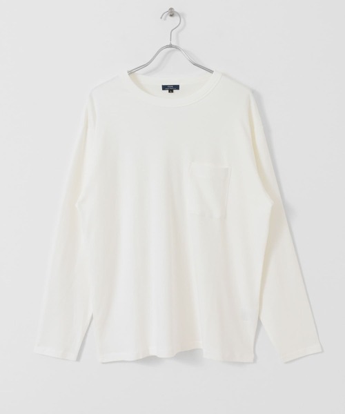 ITEMS URBANRESEARCH（アイテムズ アーバンリサーチ）の「コンパクトスムース長袖Tシャツ（Tシャツ/カットソー・メンズ・ホワイト/ベージュ/ブラック/グリーン・MEDIUM/LARGE）」の17枚目の写真